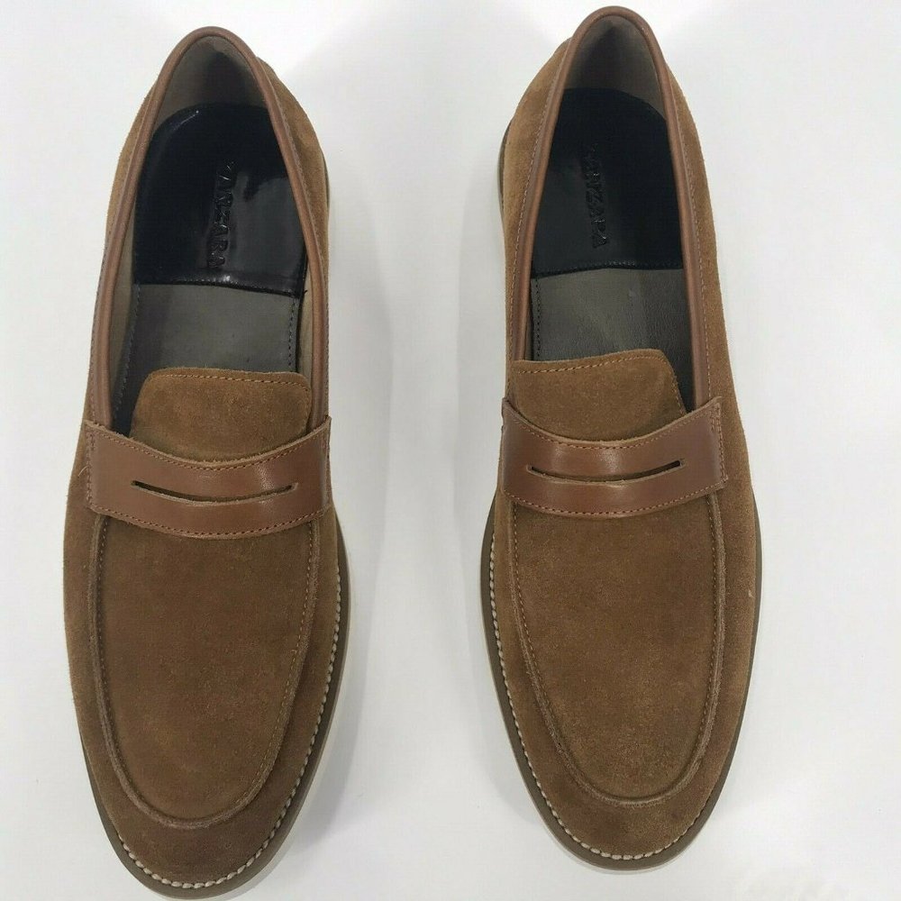 ZANZARA Cognac Gino Suede Loafers - Size 10M - Picture 4 of 11
